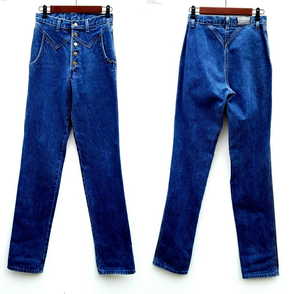 Vintage Button Fly High Waisted, Rocky Mountain Jeans - Picture 5 of 6